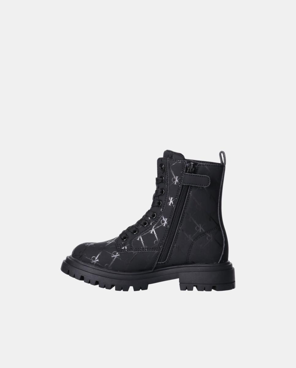 Botas de niña calvin klein con estampado monogram. - Negro Negro-4