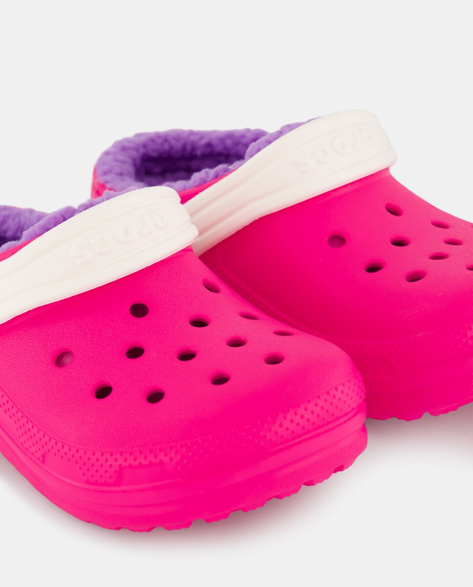 Socas de Criança Classic Lined Clog Rosa-5