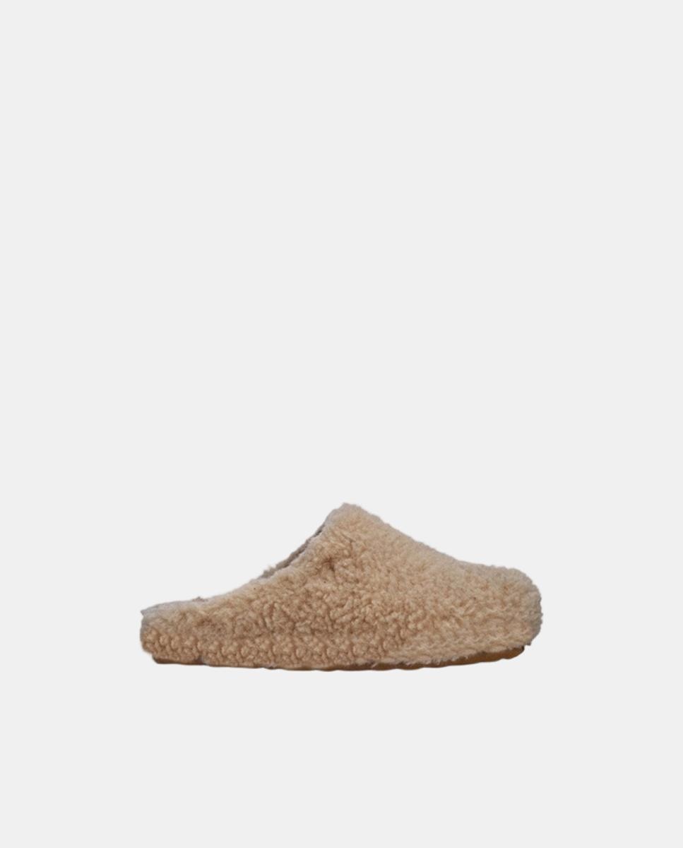 Zapatillas de niña de casa textil - Marrón topo Marrón topo-1