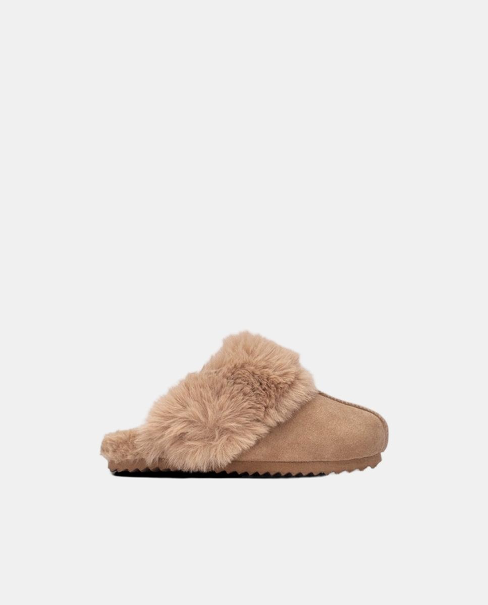 Zapatillas de niña de casa en serraje - Xti - Cuero Cuero-1