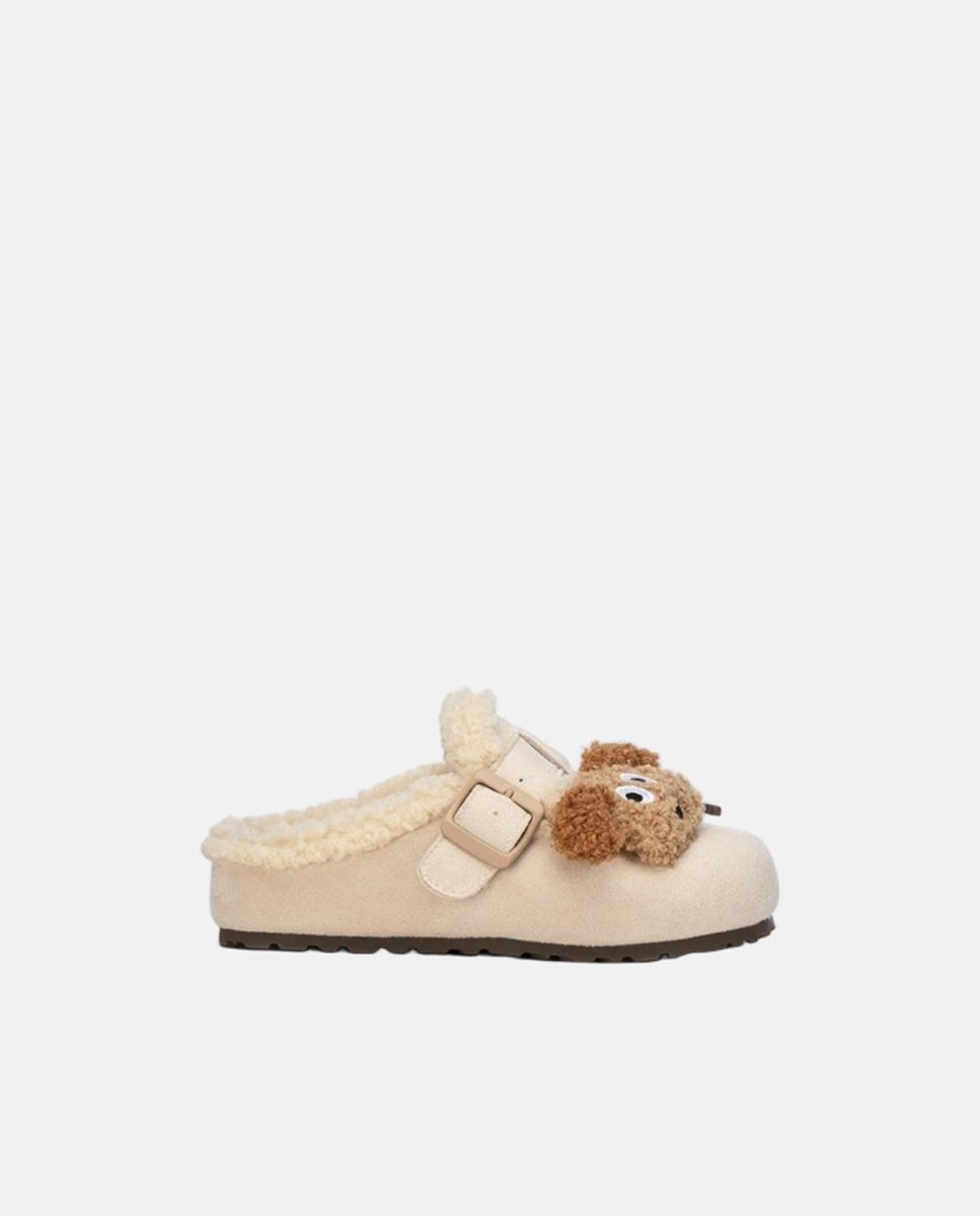 Zapatillas de niña de casa textil - Beige Beige-1