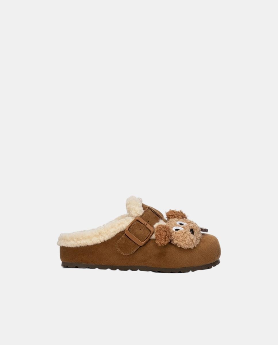 Zapatillas de niña de casa textil - Cuero Cuero-1