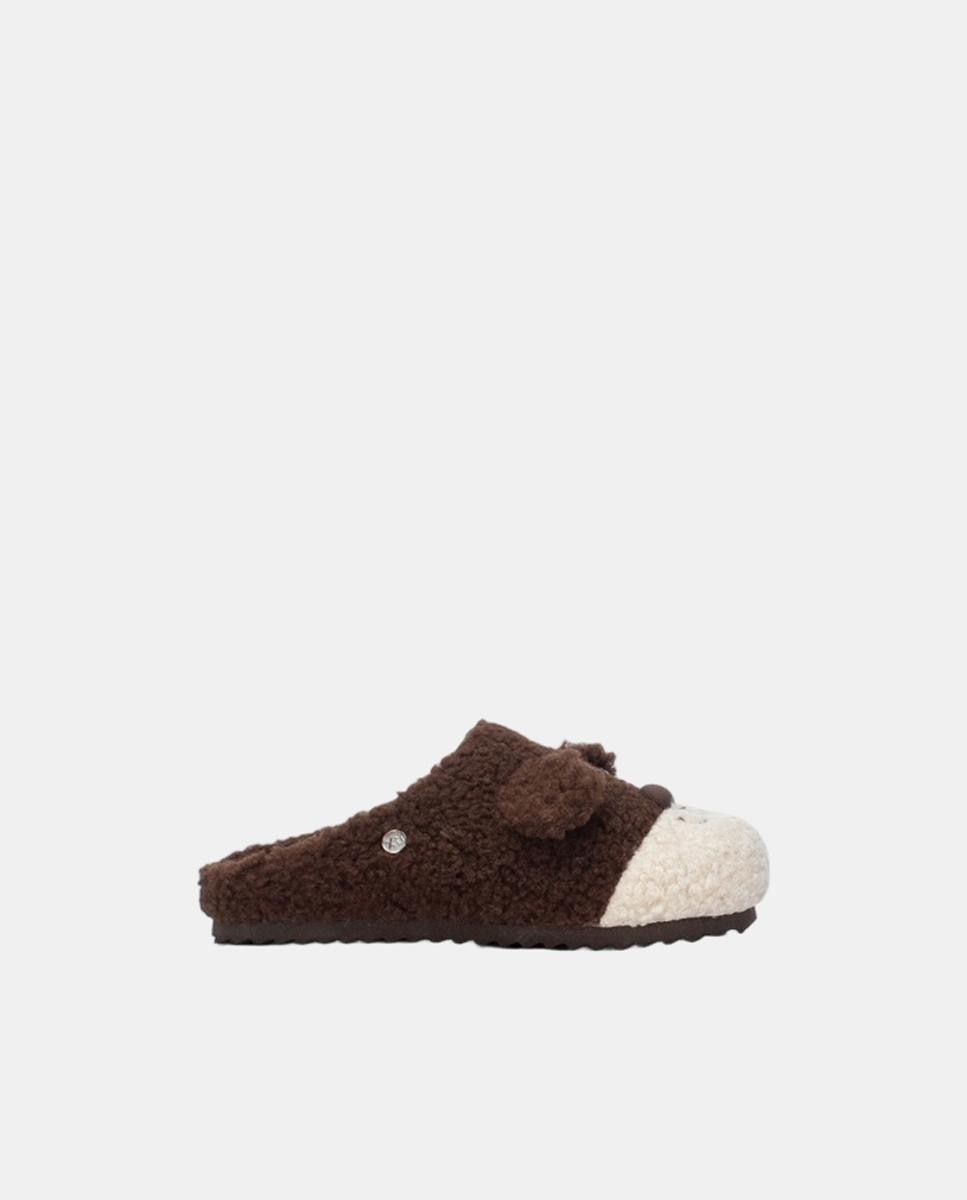 Zapatillas de niña de casa textil - Marrón Marrón-1