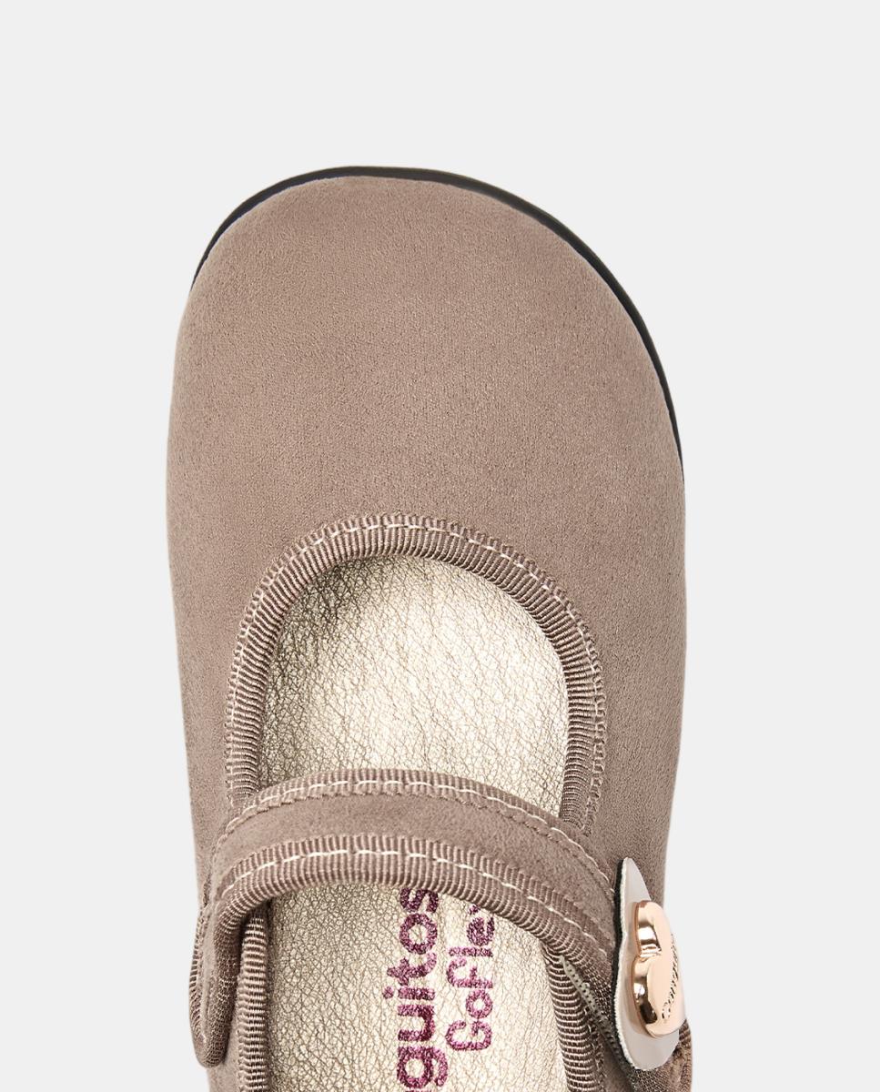 Imagen 3 de Merceditas Barefoot de niña con adorno corazón rosa - Conguitos - Topo Topo