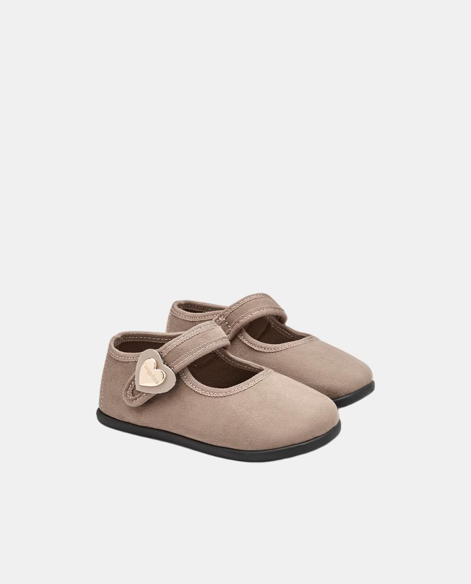Imagen 4 de Merceditas Barefoot de niña con adorno corazón rosa - Conguitos - Topo Topo