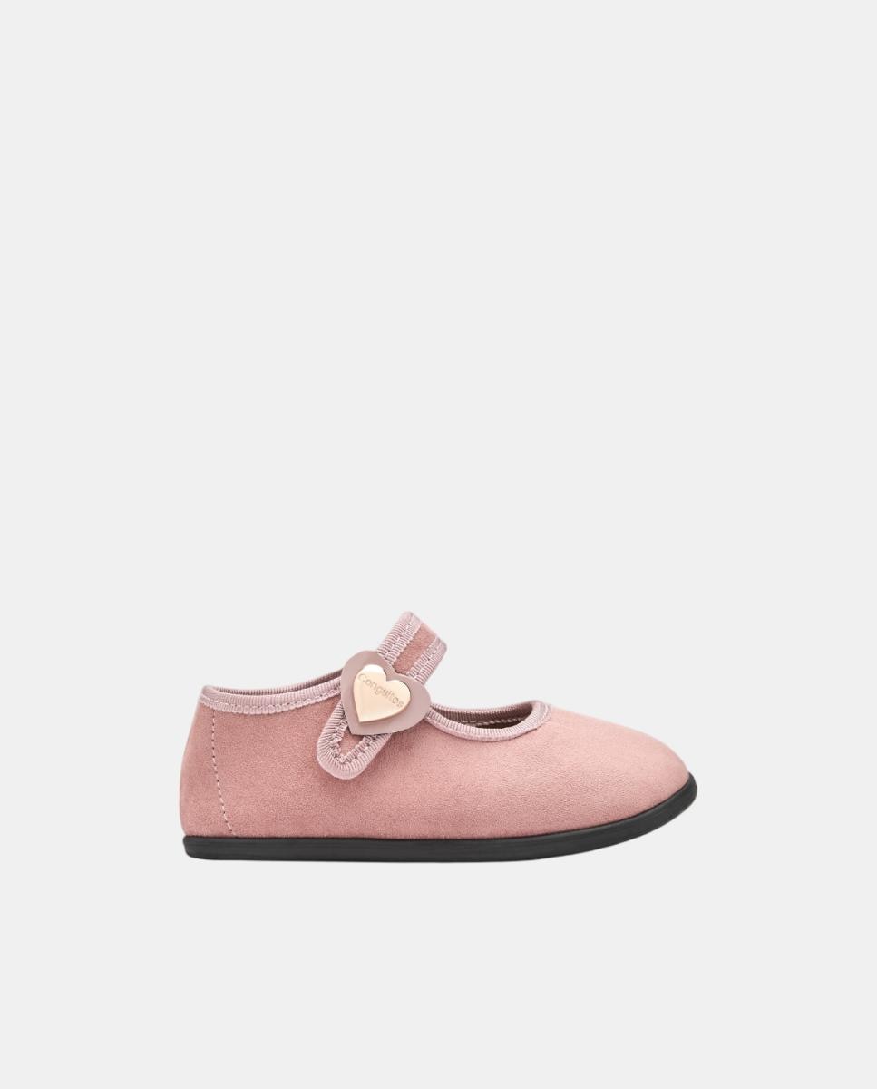 Imagem 0 de Sapatos de Presilha Barefoot com Adorno de Coração - Rosa