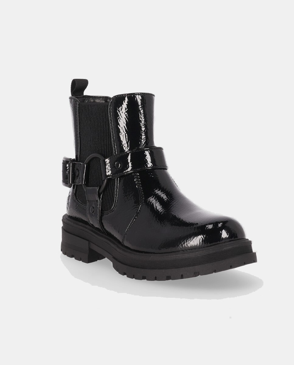 Bota niña biker plana elástico - Chika10 Kids - Negro Negro-2