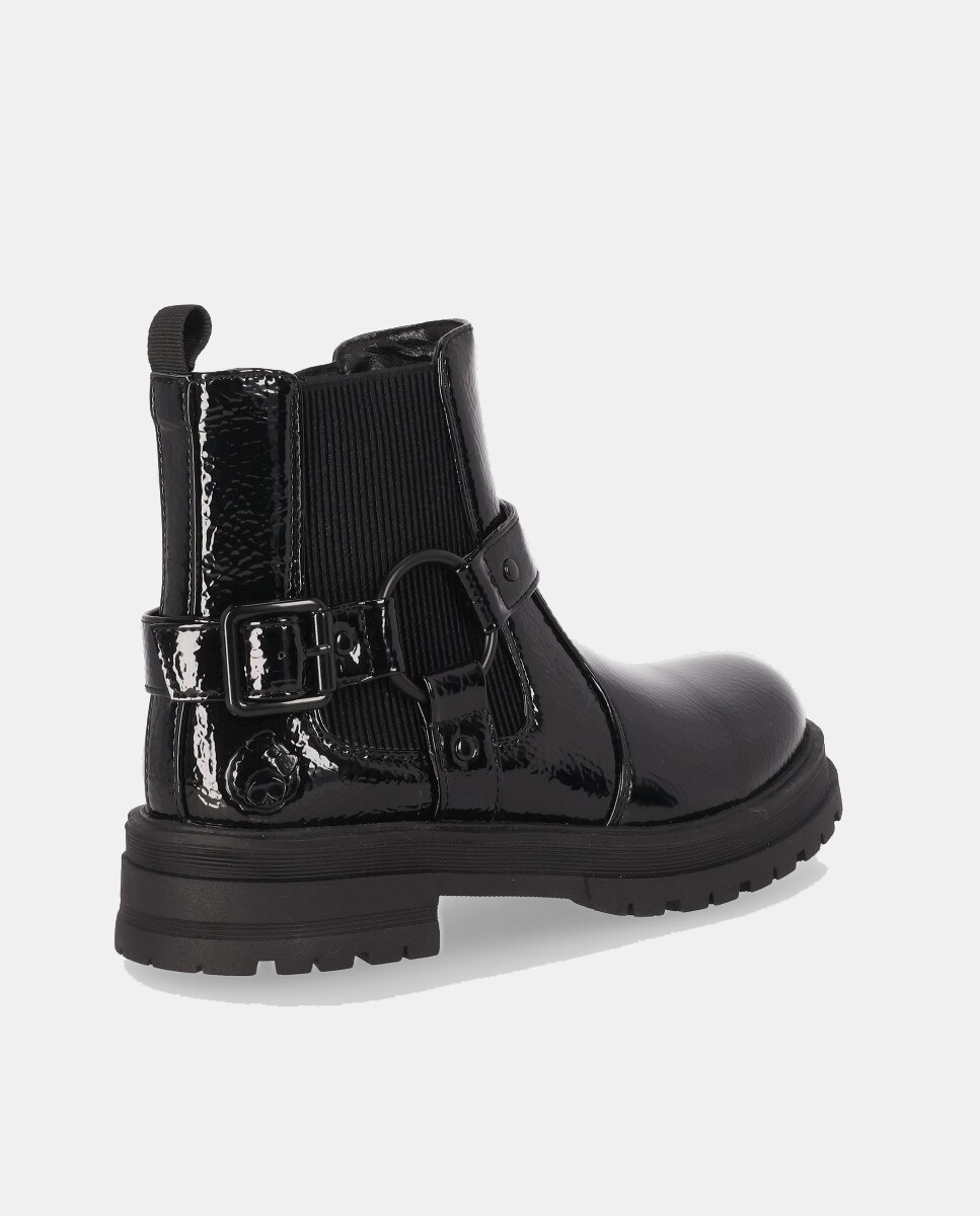 Bota niña biker plana elástico - Chika10 Kids - Negro Negro-3