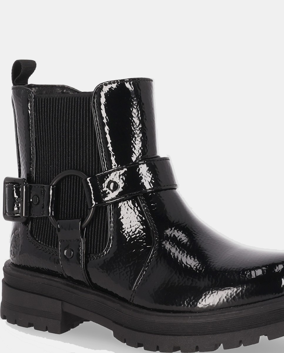 Bota niña biker plana elástico - Chika10 Kids - Negro Negro-5