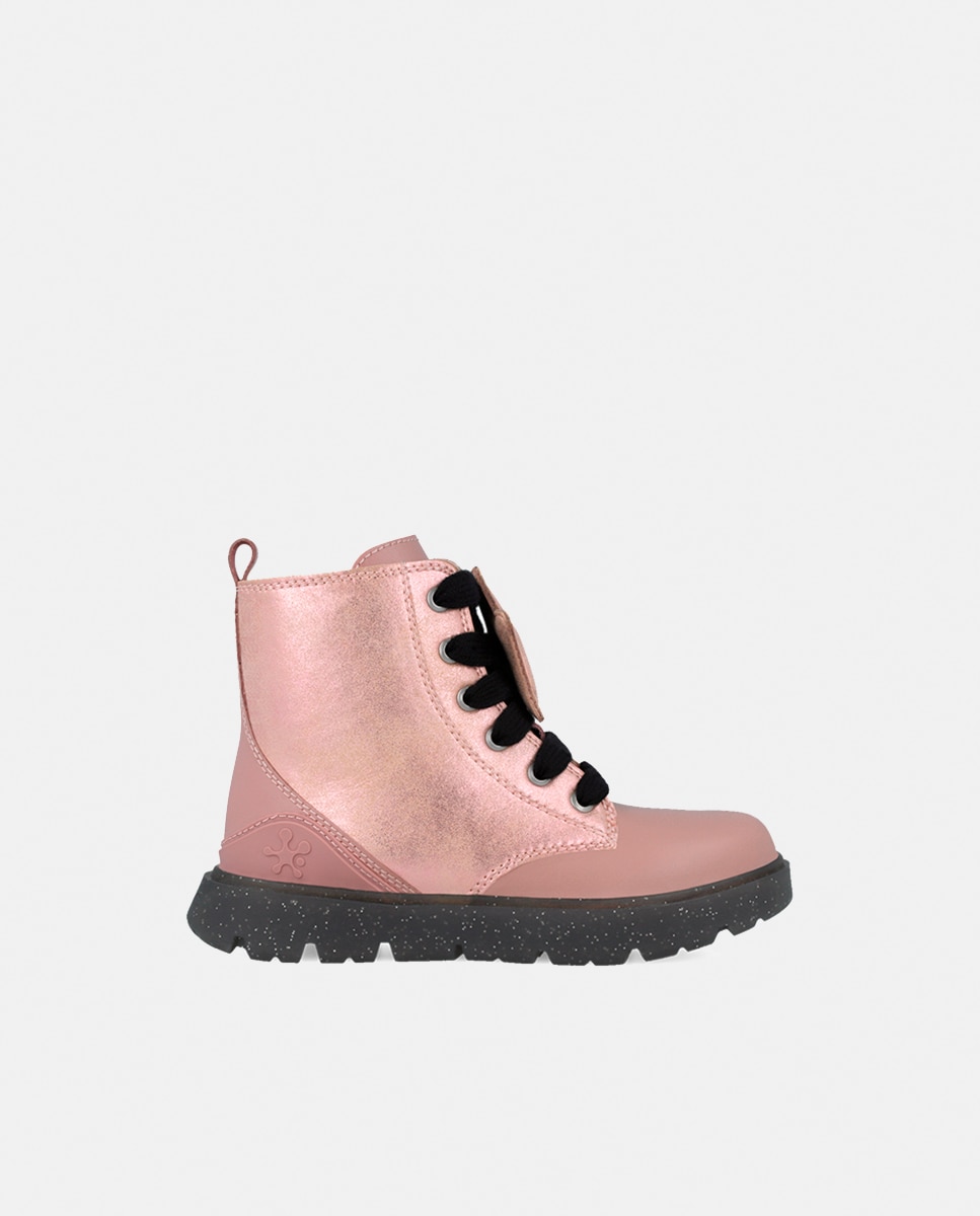 Bota cremallera de niña con puntera redonda - Biomecanics - Rosa Rosa-1