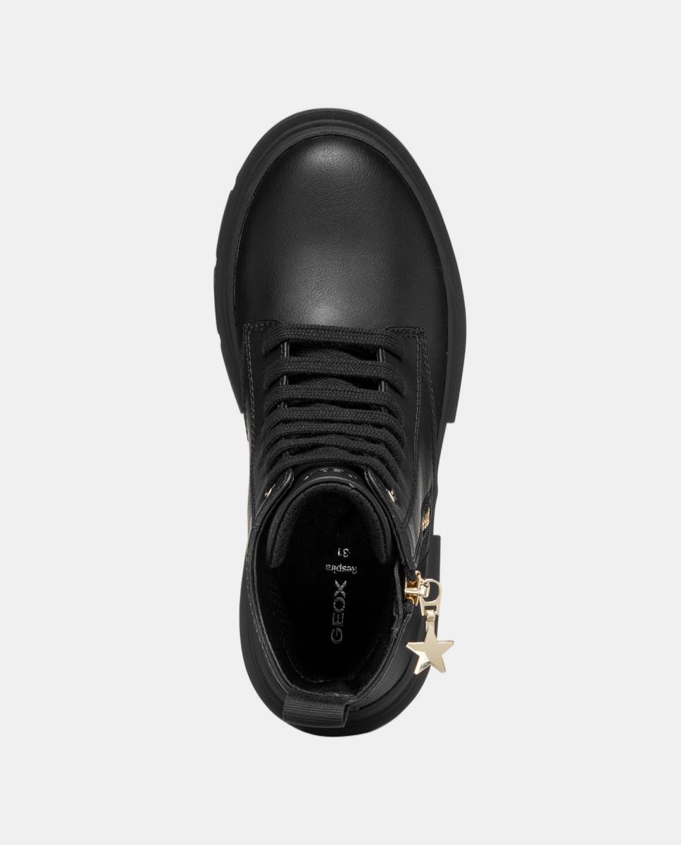 Botins com Atacadores e Fecho de Correr Lateral Preto-5