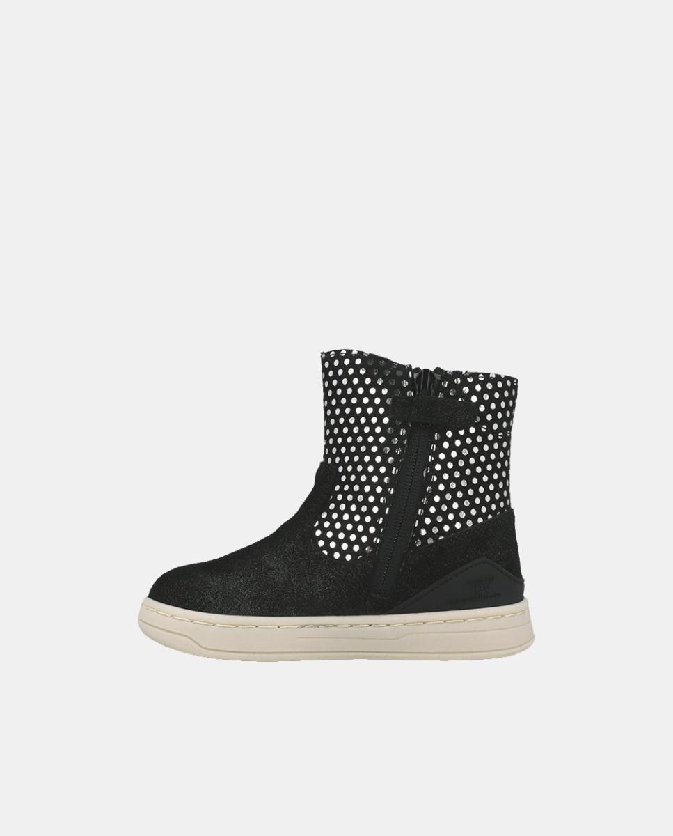 Botines de serraje para niña con cierre de cremallera. - Biomecanics - Negro Negro-2