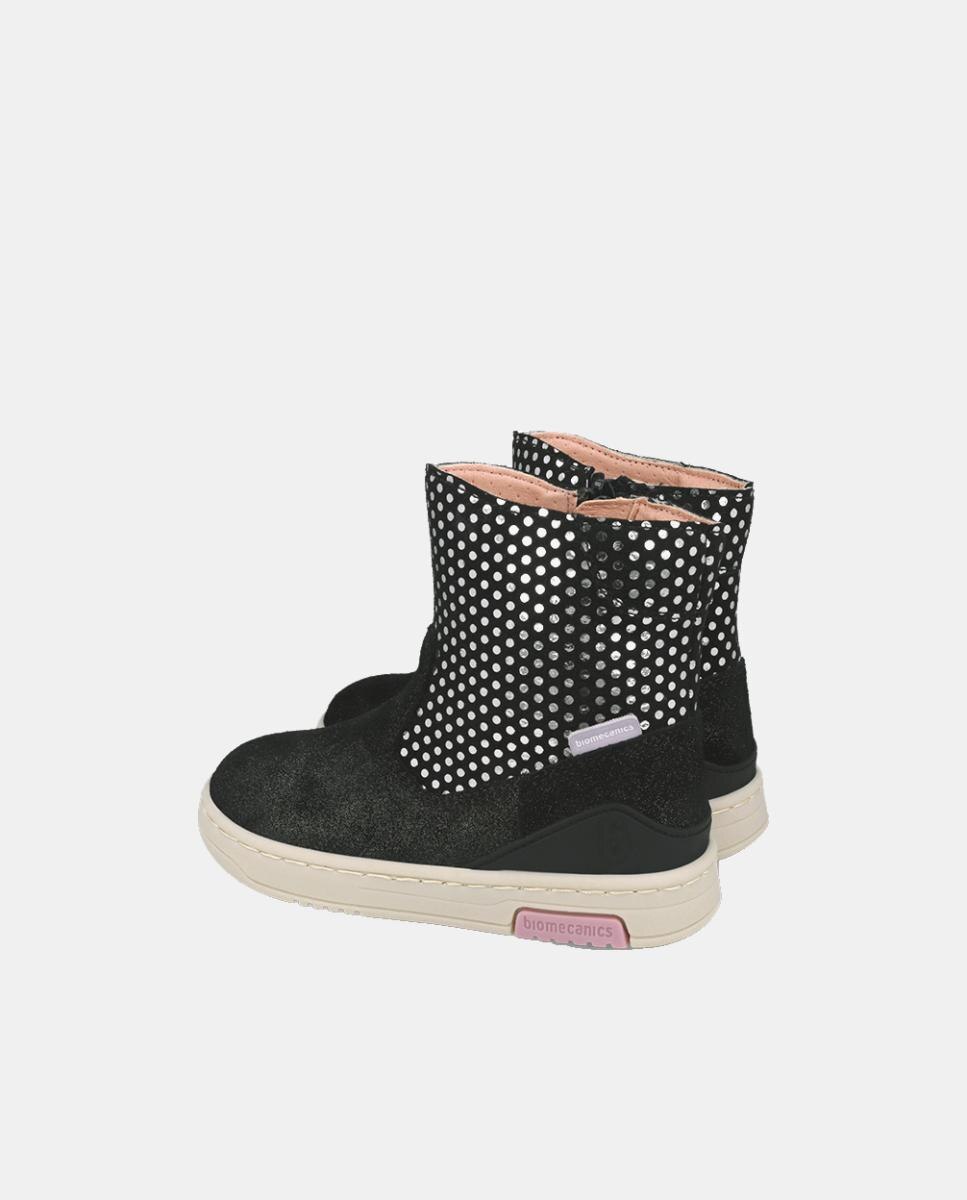 Botines de serraje para niña con cierre de cremallera. - Biomecanics - Negro Negro-3