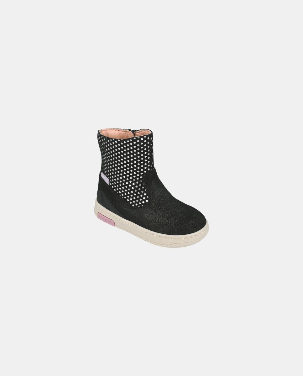 Botines de serraje para niña con cierre de cremallera. - Biomecanics - Negro Negro-4