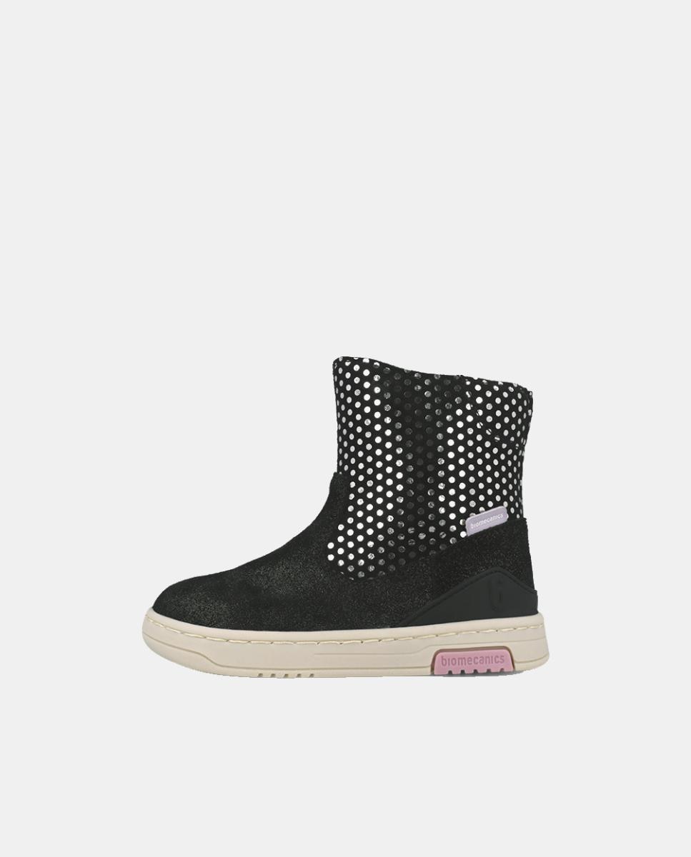 Botines de serraje para niña con cierre de cremallera. - Biomecanics - Negro Negro-5