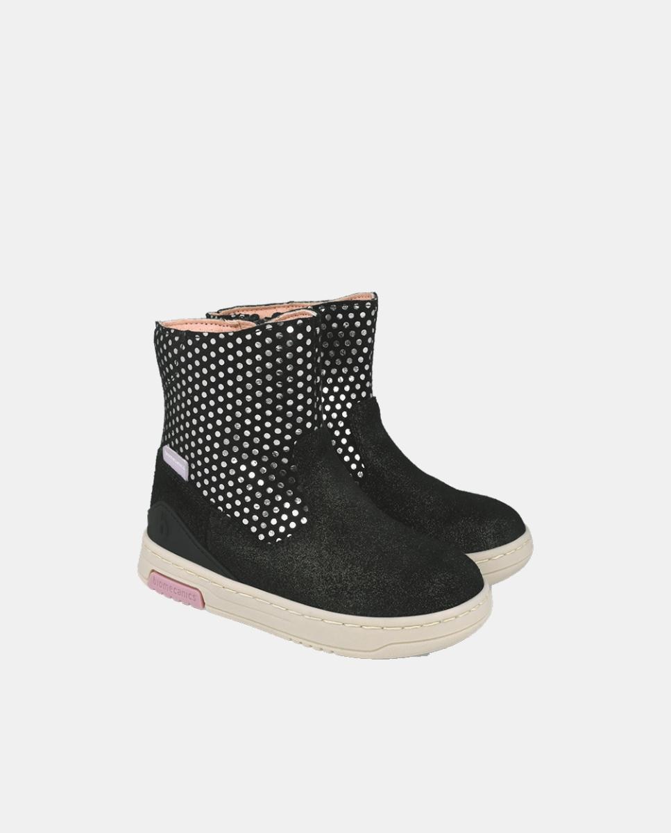 Botines de serraje para niña con cierre de cremallera. - Biomecanics - Negro Negro-6