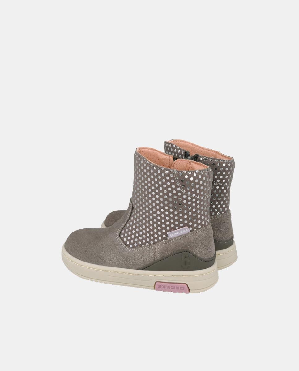 Botins de Croute para Menina com Fecho de Correr Cinzento-3