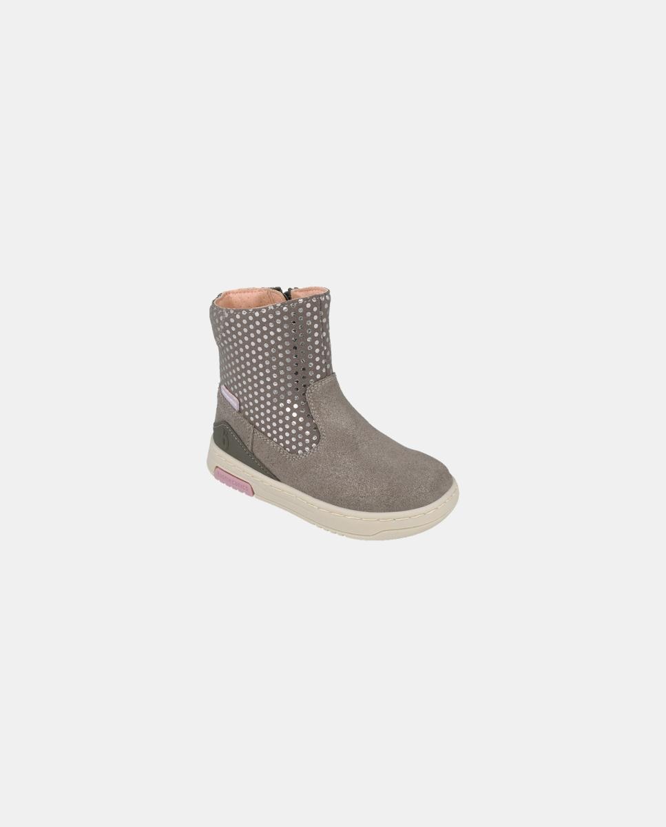 Botins de Croute para Menina com Fecho de Correr Cinzento-4