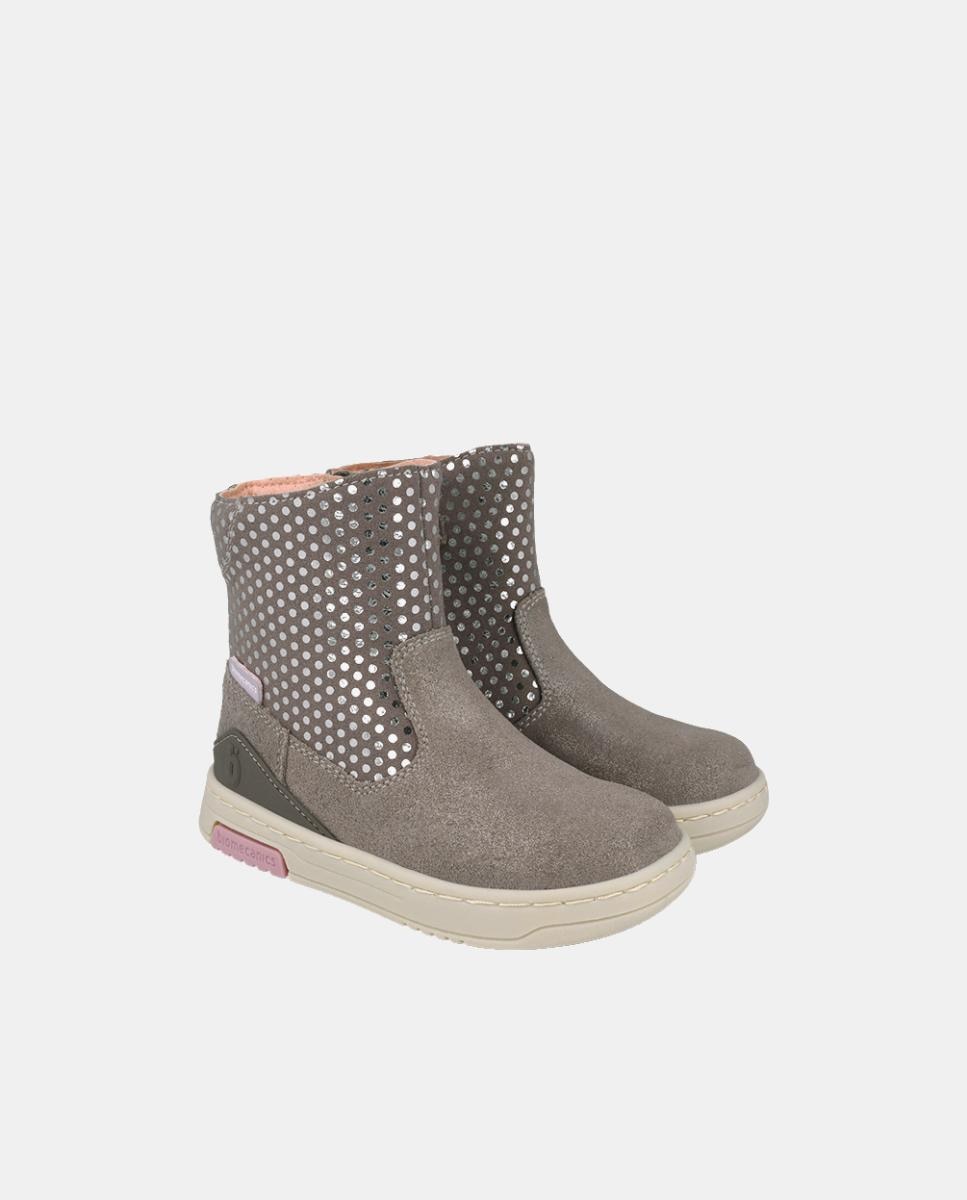 Botins de Croute para Menina com Fecho de Correr Cinzento-6