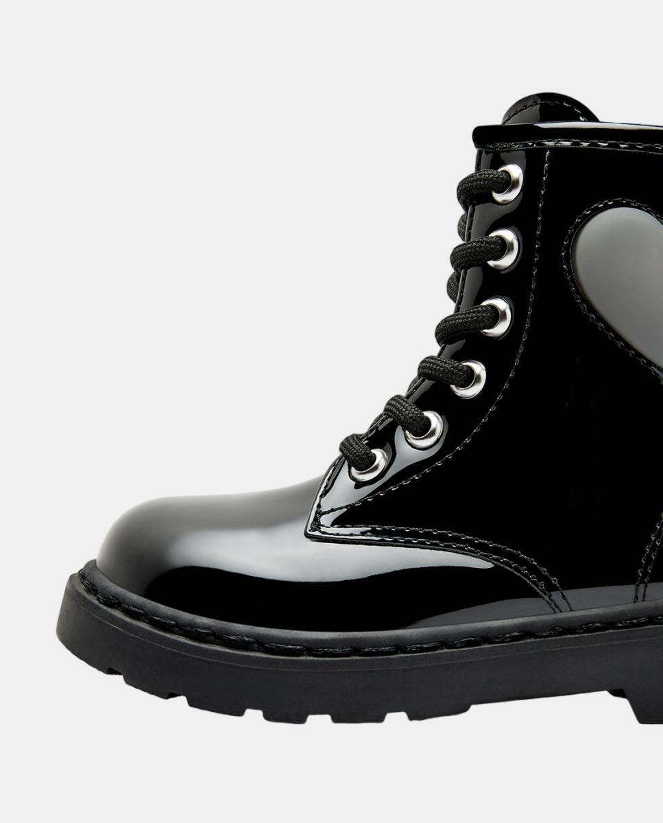 Botas de niña con corazón de luz burdeos - Conguitos - Negro Negro-3