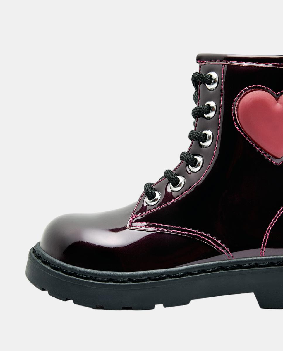 Botas com Coração de Luz - Bordeaux Conguitos Vermelho/Grená-3