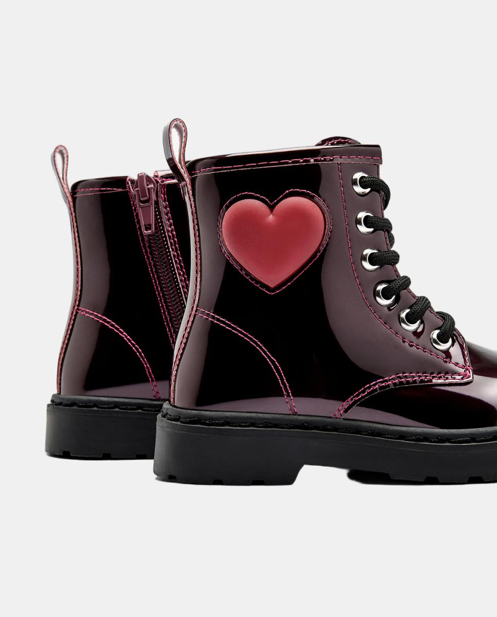 Botas com Coração de Luz - Bordeaux Conguitos Vermelho/Grená-4