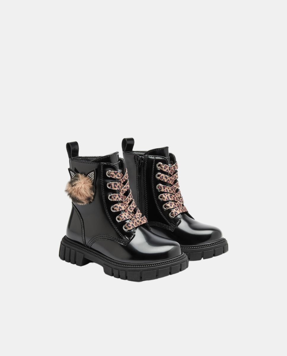 Botas com Coração de Luz - Bordeaux Conguitos Preto-2