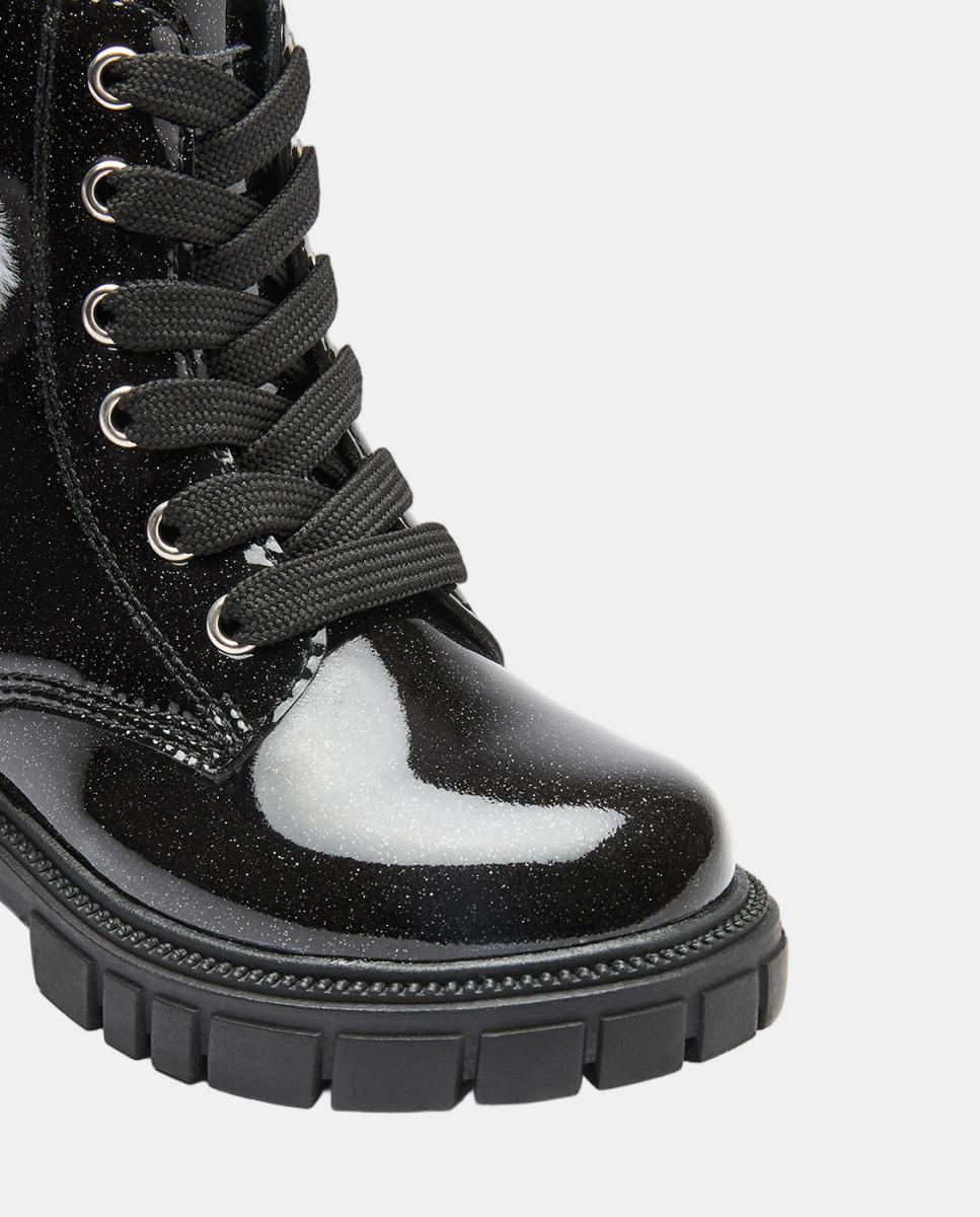 Botas de niña con adorno de pelo colgante burdeos - Conguitos - Negro Negro-2