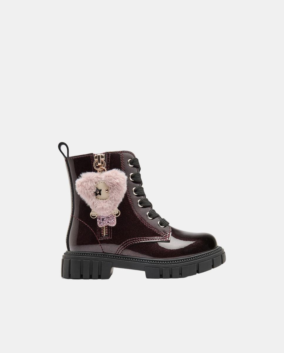 Imagem 0 de Botas com Adorno de Pelo Pendente - Bordeaux