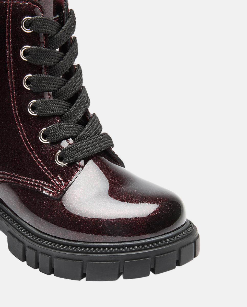 Botas com Adorno de Pelo Pendente - Bordeaux Conguitos Vermelho/Grená-2