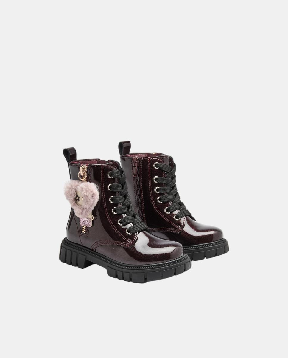 Botas com Adorno de Pelo Pendente - Bordeaux Conguitos Vermelho/Grená-4