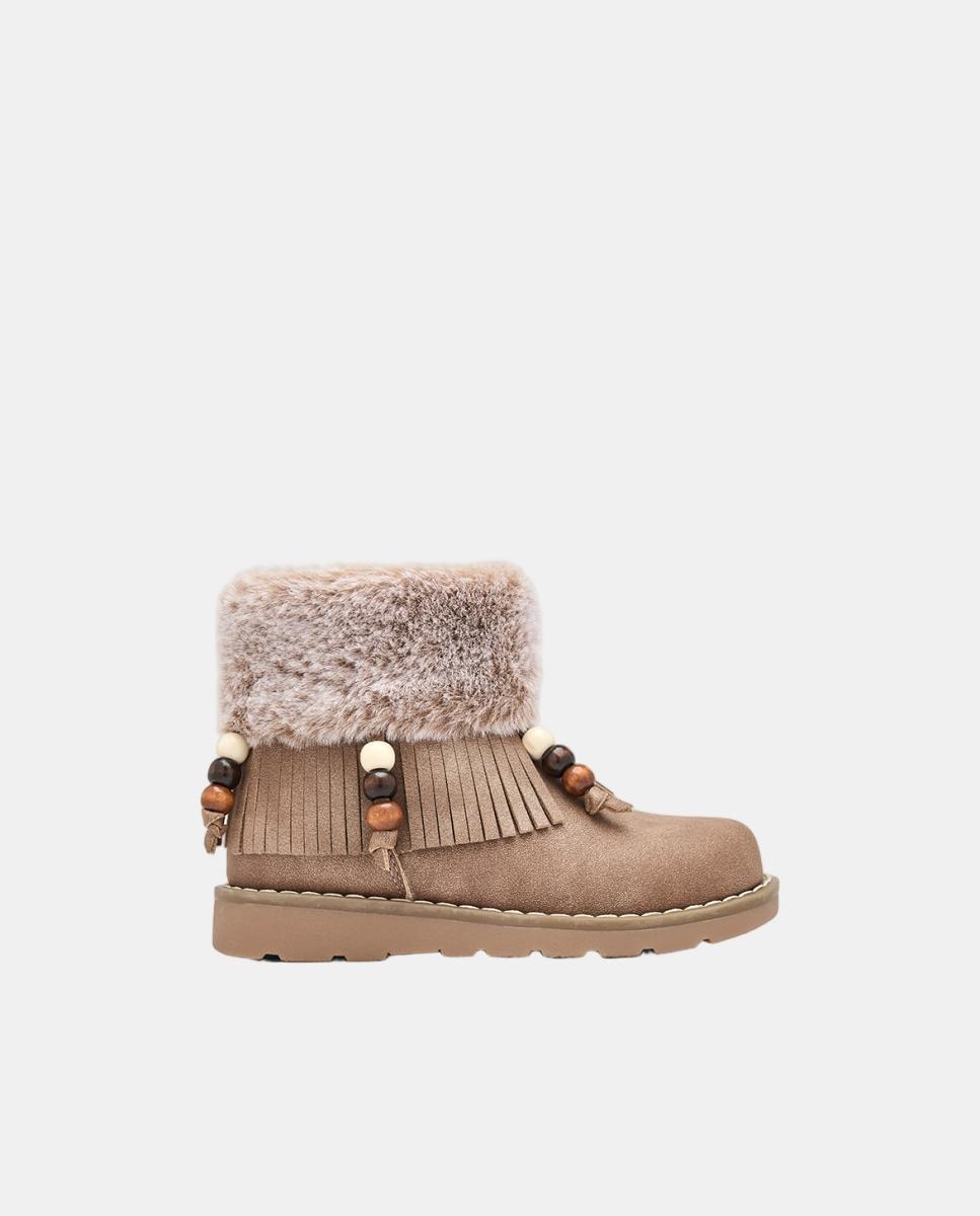 Imagem 0 de Botas com Pelo e Franjas com Adornos - Castanho