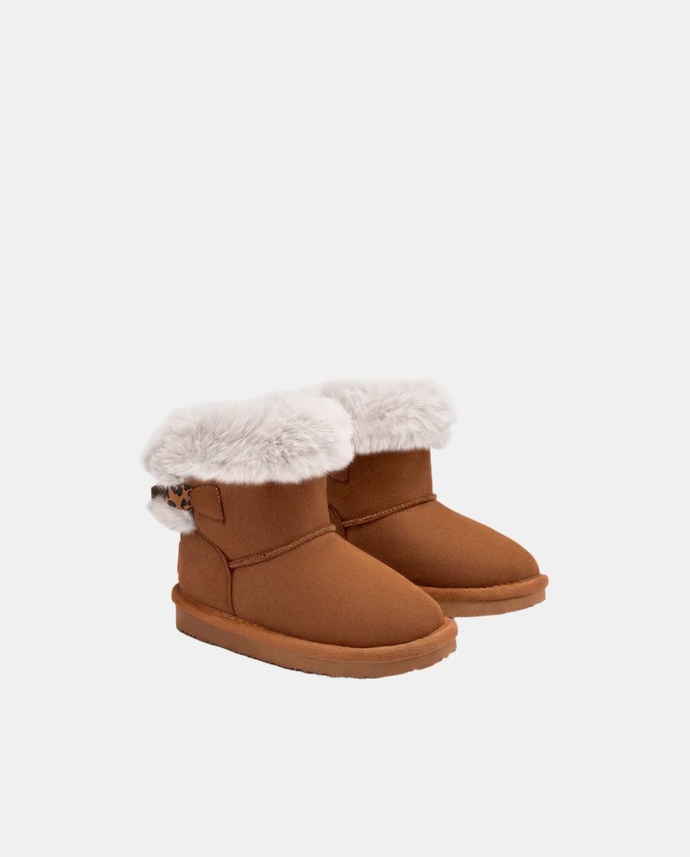 Botas Australianas com Laço e Animal Print de Leopardo - Couro Couro-2