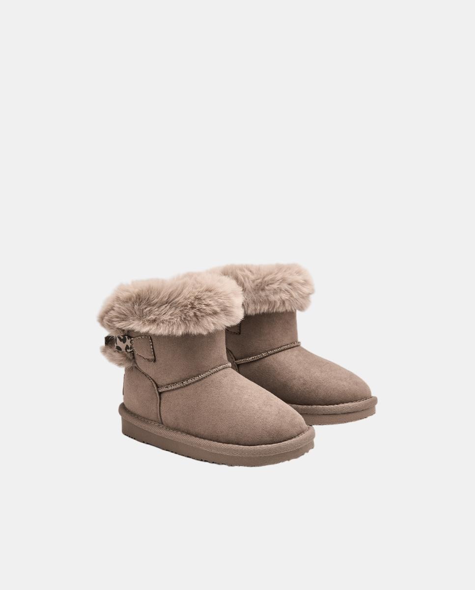 Botas Australianas com Laço e Animal Print de Leopardo Taupe-2