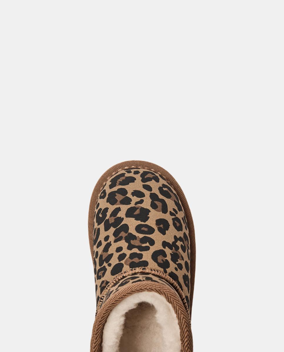 Botas Australianas com Animal Print de Leopardo - Camel Couro-3