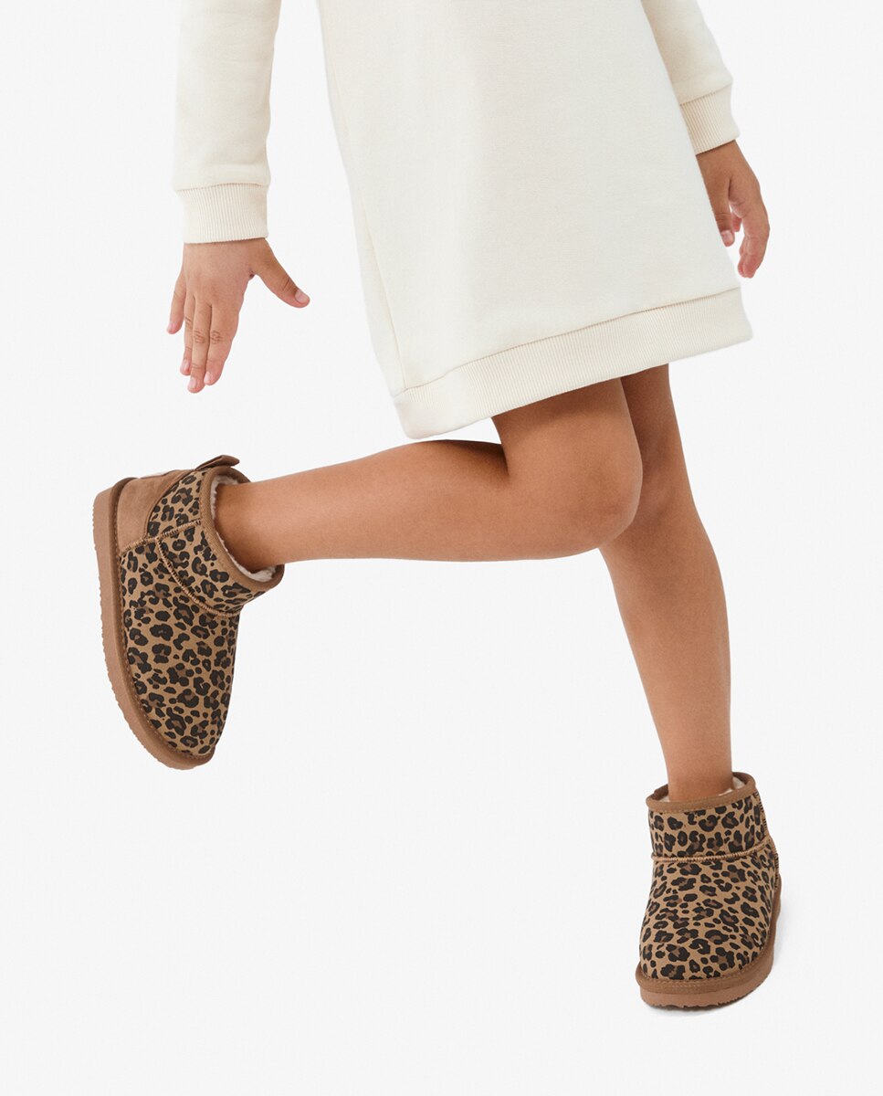 Botas Australianas com Animal Print de Leopardo - Camel Couro-5