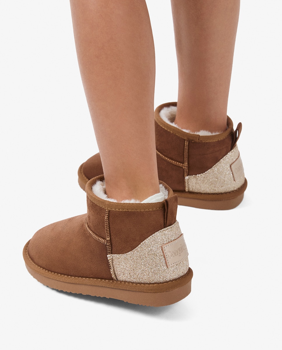 Botas Australianas com Glitter - Couro Couro-5