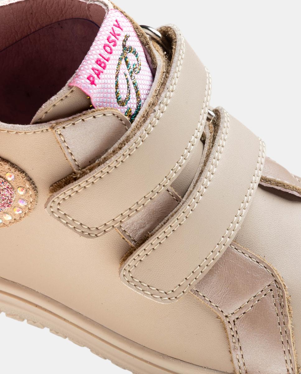 Bota botín de niña barefoot - Pablosky - Beige Beige-7