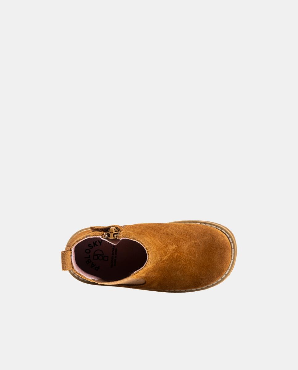 Botas Tipo Botins com Fecho de Correr Pablosky Couro-4