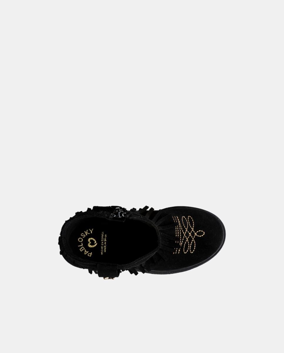 Bota botín de niña con cremallera - Pablosky - Negro Negro-4