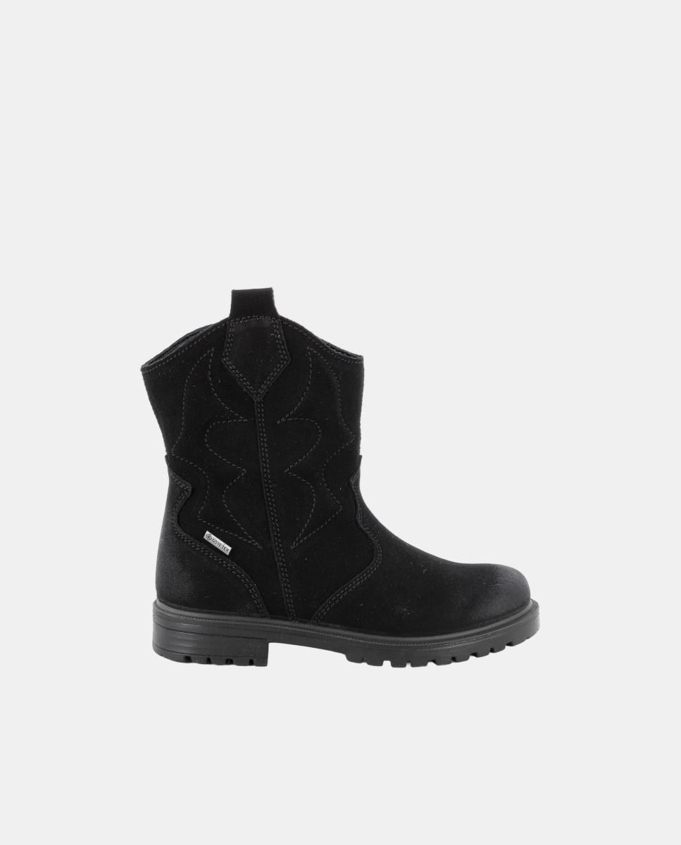 Bota de chica, en piel ante, cierre con cremallera, forro Goretex - Primigi - Negro Negro-1