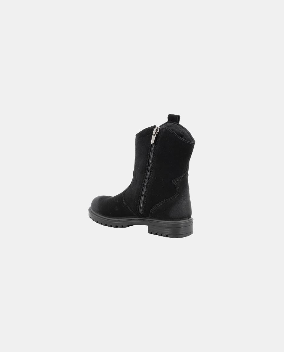 Bota de chica, en piel ante, cierre con cremallera, forro Goretex - Primigi - Negro Negro-2