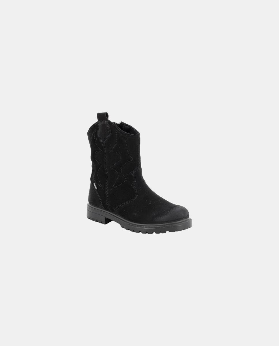 Bota de chica, en piel ante, cierre con cremallera, forro Goretex - Primigi - Negro Negro-3