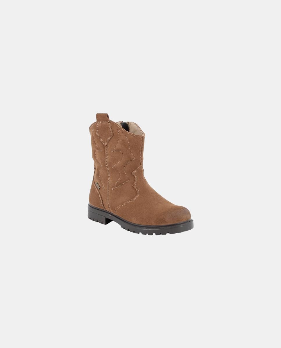 Bota de chica, en piel ante, cierre con cremallera, forro Goretex - Primigi - Cuero Cuero-3