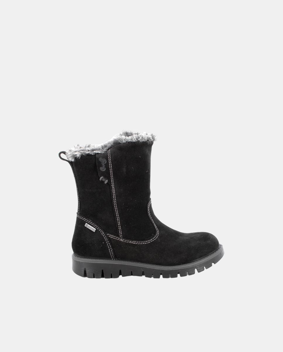 Bota de chica en piel ante, forro de Goretex y pelo, cierre con cremallera lateral - Primigi - Negro Negro-1