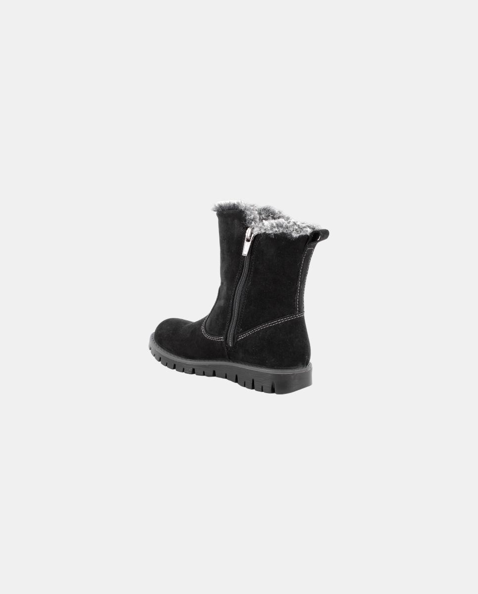 Bota de chica en piel ante, forro de Goretex y pelo, cierre con cremallera lateral - Primigi - Negro Negro-2