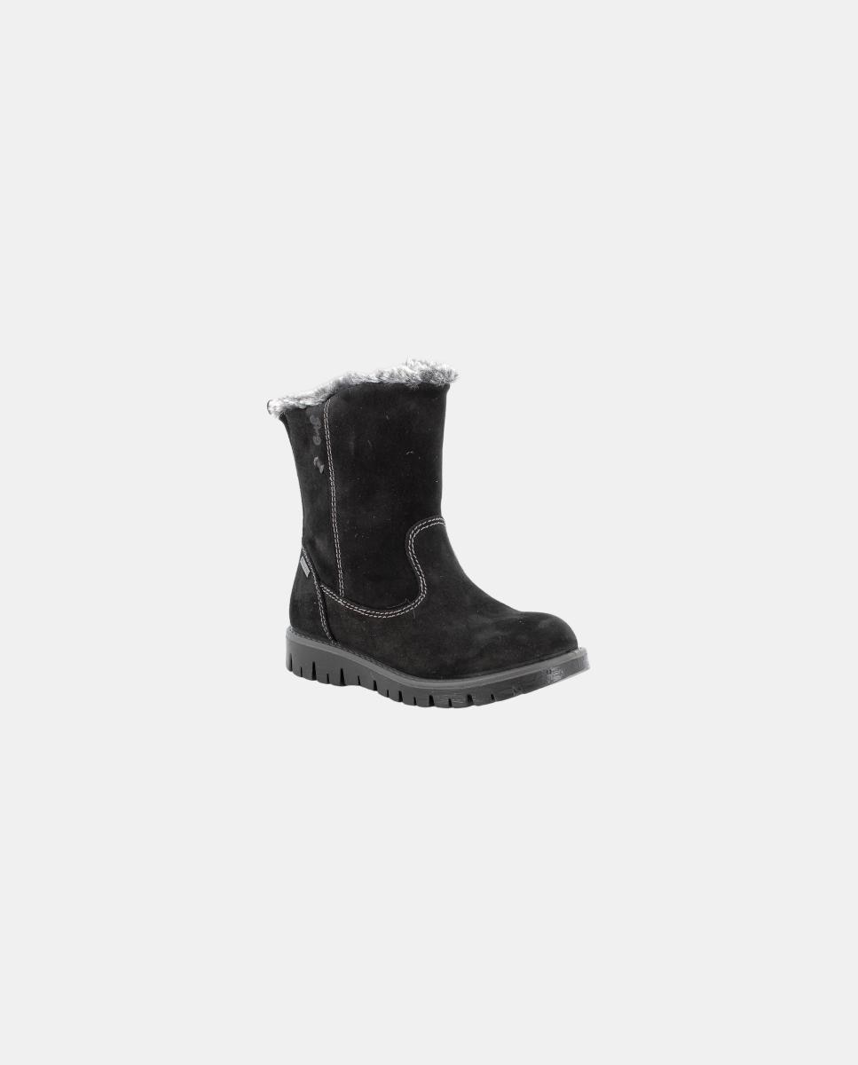 Bota de chica en piel ante, forro de Goretex y pelo, cierre con cremallera lateral - Primigi - Negro Negro-3