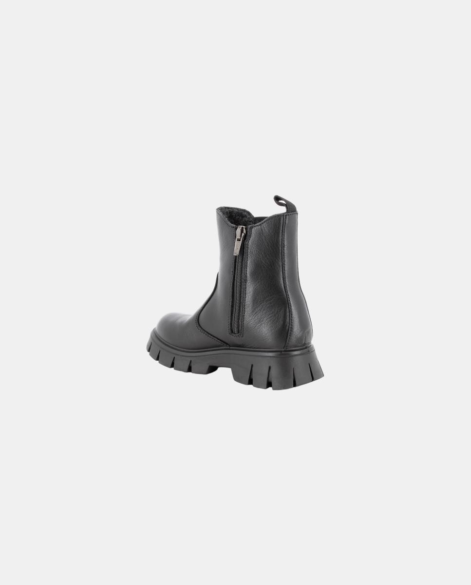 Bota de chica, en piel, forro Goretex, cremallera lateral, elástico - Primigi - Negro Negro-2