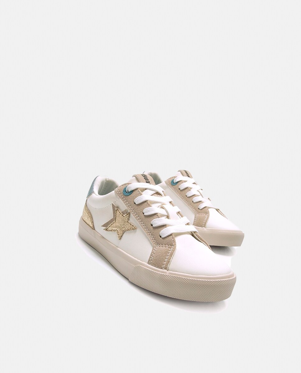 Sapatilhas com Detalhes de Estrela Branco-5