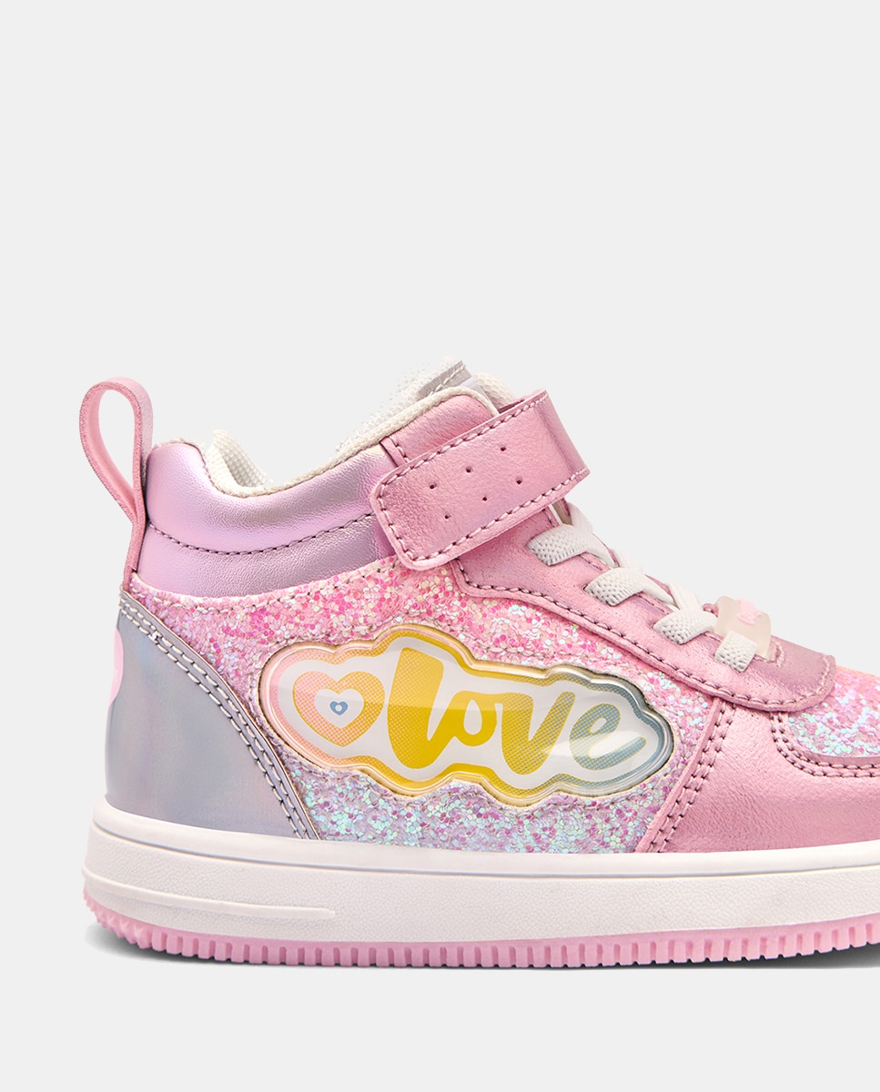 Sapatilhas Tipo Botas com Luzes Love Conguitos Rosa-2